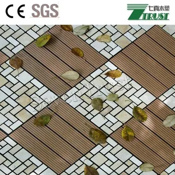Interlocking Wood Plastic Composite WPC DIY Decking Tiles,pebble deck tiles
