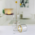 Cylinder Vase With Gold Metal Belt For Centerpiece