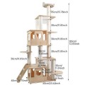 Custom Cat Tree Tower Wooden Indoor Cat Scratcher Luxury Multi Level Climbing House Simple Halloween Christmas Direct