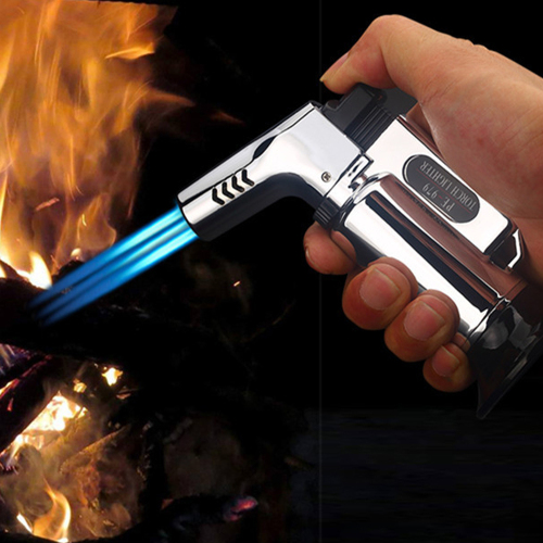 New Kitchen Outdoor BBQ Lighter Torch Turbo Pipe Gas Jet Lighters Butane Cigarette Spray Gun Cigar Windproof 3 Nozzles Fire