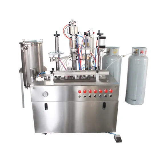 Semi-Auto Can Liquid Gas Filling Valve Crimp Aerosol Spray Filling Machine