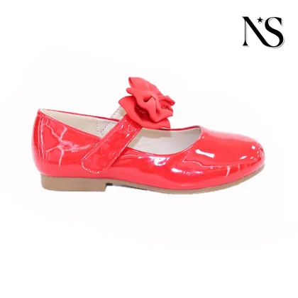 Classic Round Toe Red Kids' Shoes