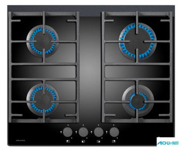 4 Burner Gas na szklanej płycie w 60 cm