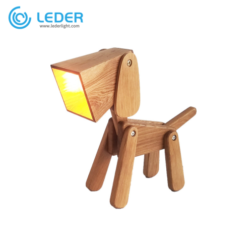 LEDER Piękne drewniane lampy stołowe