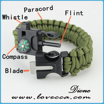 4in1 survival bracelet paracord custom parachute bracelet