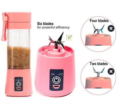 Portable USB-Powered Smart Mini Juicer: 380ML Fresh Fruit Blender in Cup & Bottle Design