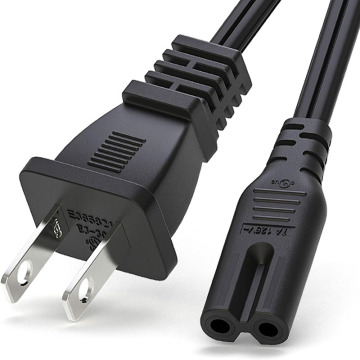 NEMA 1-15P 2Pin Wechselstromkraftkabel 10A 110 V 1,5 m C7 Stecker Netzkabel