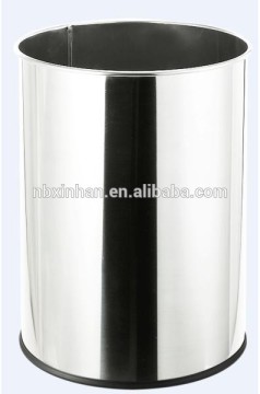 Waste paper basket stainless steel waste can,open top trash can