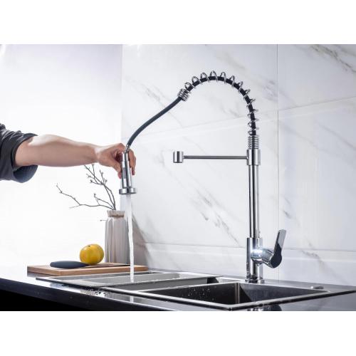 spring pull down brass kitchen Mixer faucet