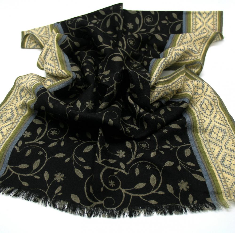 Printed Wool Scarf Yf 0976 05