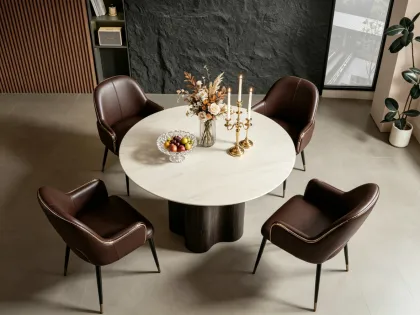 Elegant Round Sintered Stone Dining Table