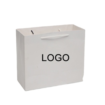 Free Custom Logo Fashion White Card Women's Shopping Bags - 10 Pcs