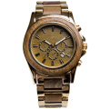 Steel With Wooden Quartz Wood Chronograph Watch