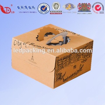 China manufacture folding brown kraft paper cake box,food packing box
