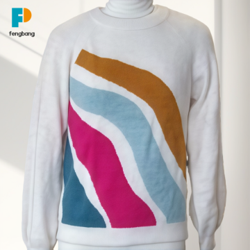 Gençler için Bol Kesim Zayıflama Dalga Desenli Kazak