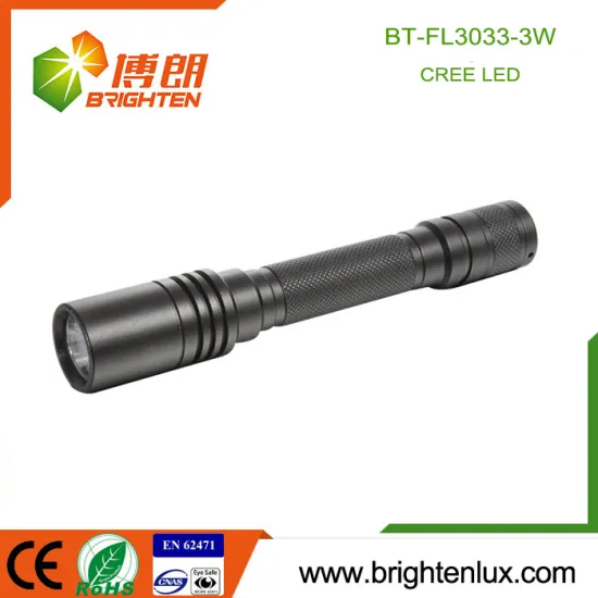 Factory Supply CE ROHS Best Aluminum Material Handheld 2*AA battery Operated High Power 3watt Cree led Torch Flashlight