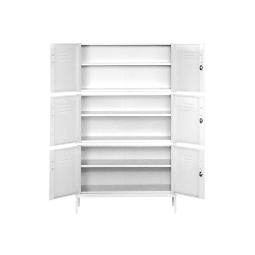 White Storage Cabinet with Doors