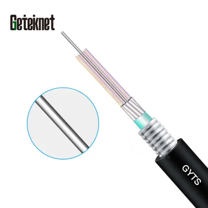 Geteknet GYTS 96 Core Black PE Outdoor Fiber Optic Cable for Internet Networks