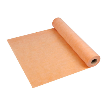 3.3 x 131 Feet Waterproof PE Fabric Membrane for Shower Walls, Bathroom Floors, Sauna Rooms, and Roofs - Large Area Coverage in Orange Color