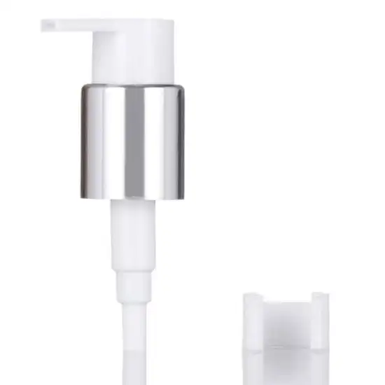 cosmetic packaging penis enlargement rose gold 24/410 matte silver treatment pump with cream