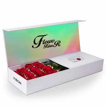 Custom Paper Cardboard Rigid Flower Magnet Gift Box