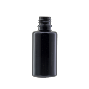 Frasco de vidro cilíndrico preto de 30 ml/1 oz com gargalo 18/410