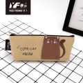 Estuche para lápices de lona lindo patrón gato estacionario