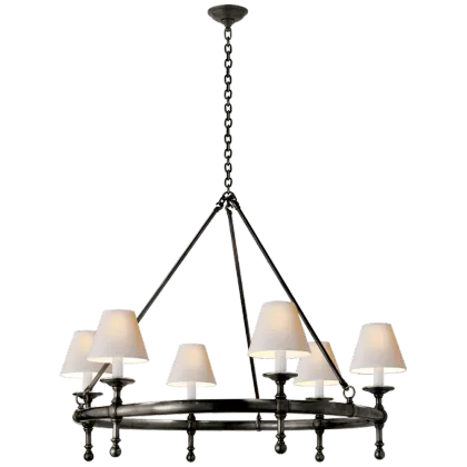 Classic Polished Nickel and Bronze Chandelier for Visual Comfort Light