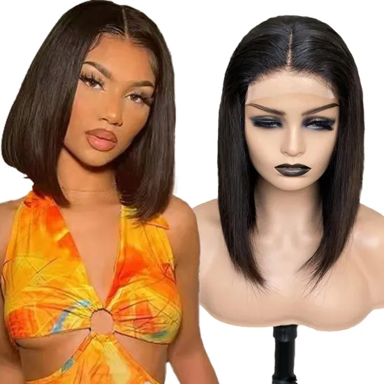 HF braided short wig full lace wigs for black women, 4x4 closure virgin Brazilian braided hair bob lace front wigs vendor