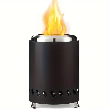 8.6" Painted Tabletop Fire Pit: Stainless Steel, 201 Outdoor Portable Wood Pellet Stove for Camping, Garden, Patio, and BBQ