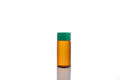 22mm plastic capped brown glass bottle