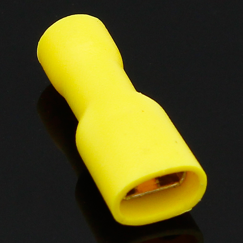 6.3mm Yellow 25 Female 25 Male Spade Insulated Electrical Crimp Terminal Connectors