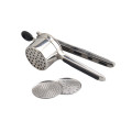 Stainless Steel Potato Ricer with 3 Interchangeable Discs