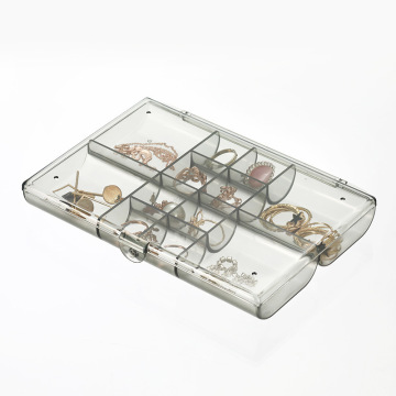 Portable Plastic Sub-Grid Jewelry Box with Cover Buckle - Aoniu PS Storage Box