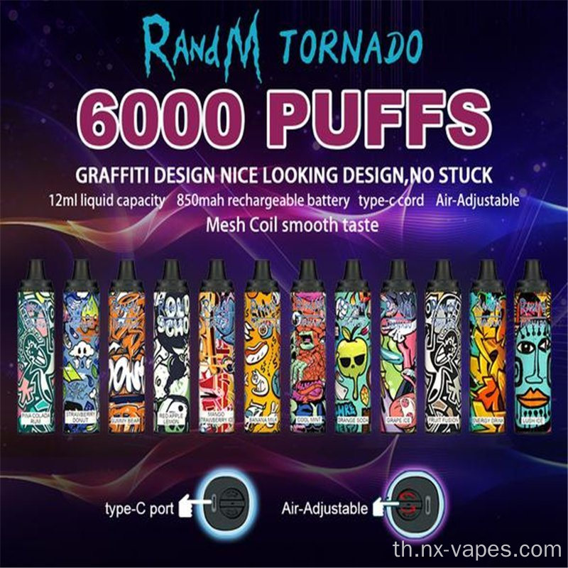 Randm Tornado 6000 Puffs Disposer