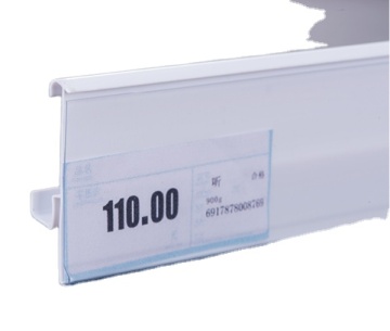 Clear Co-Extruded Plastic Price Tag Holder for Tego Shelves