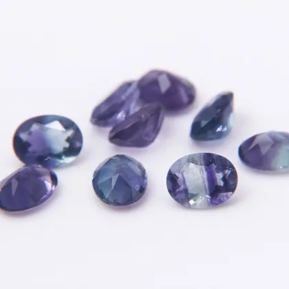 Colored Fluorite Loose Stone Crystal Oval Various Shapes