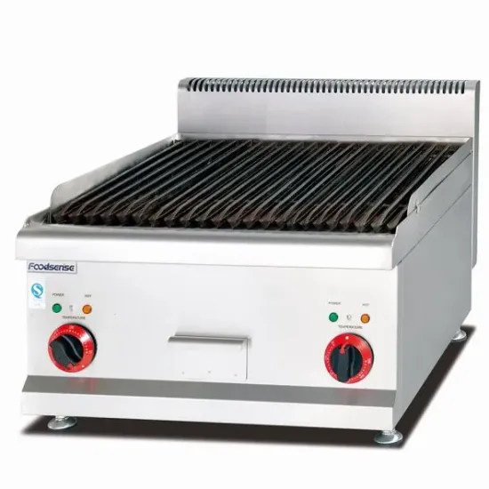 Counter Top Kitchen Equipment Electric Lava Rock Grill with Cabinet