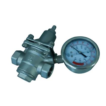 JTAIV High Pressure Adjustable Water Pressure Reducing Valve with Gauge: Custom Forged Piston Pressure Reducing Valves