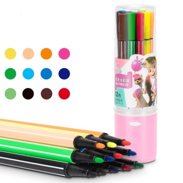 Deli 7060-12 12pcs/Barrel Pink Water Color Pen Set for Children's Art Painting - 1728 Pcs per Carton