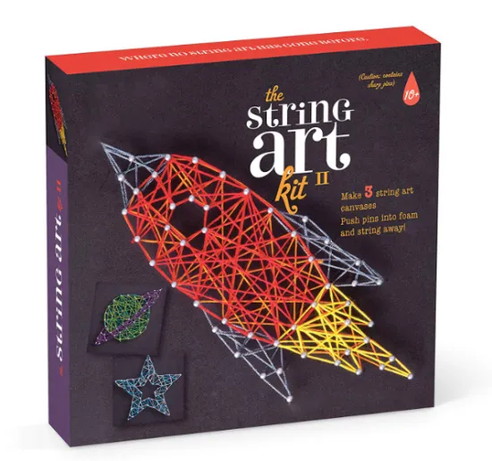 DIY String Art Canvas Kit: 3 Large Space-Themed Art Projects for Kids