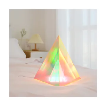 Rgb Change Color Acrylic Triangle Desk Night Lamp Decorative 3d Pyramid Led Night Light