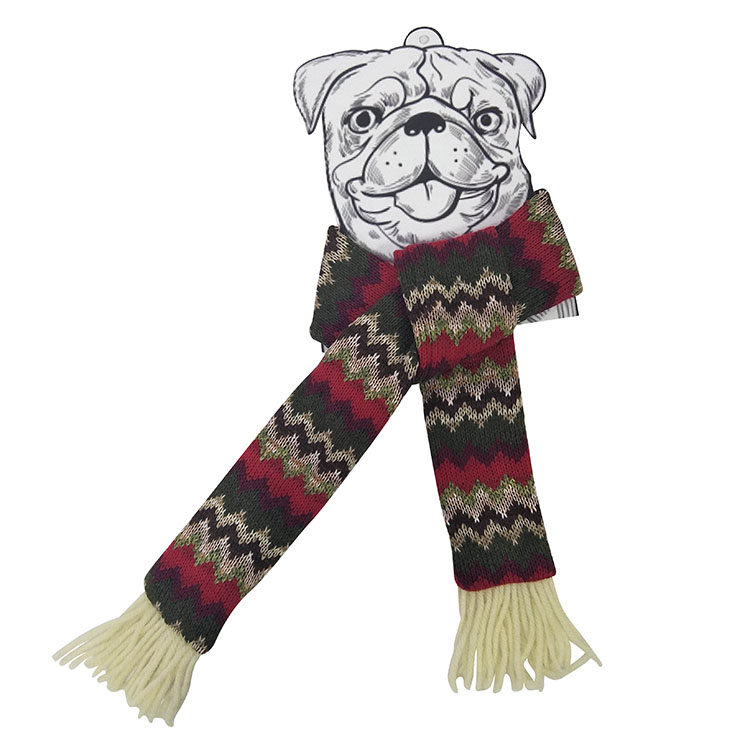 Christmas dog knit scarf 1