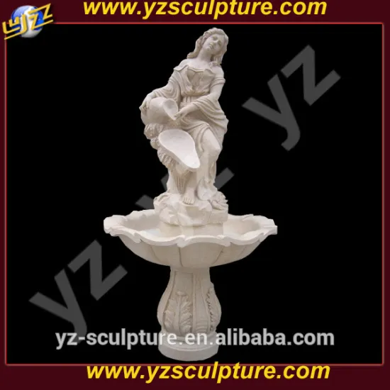 hot sale garden beautiful lady stone water fountain