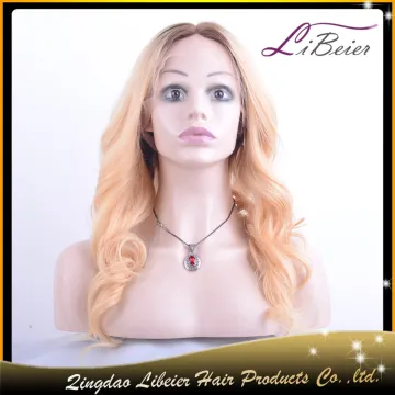 dark roots ombre color human hair wig blonde ombre color full lace front wigs