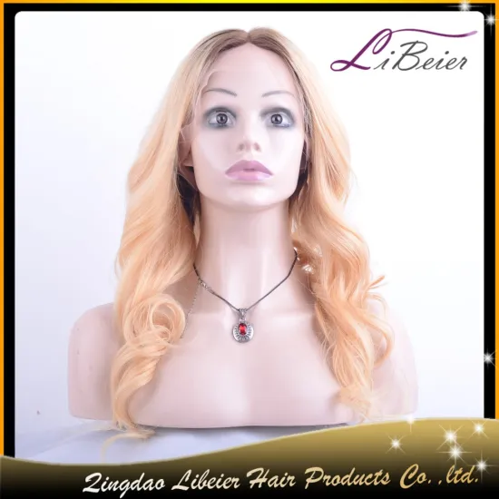 dark roots ombre color human hair wig blonde ombre color full lace front wigs