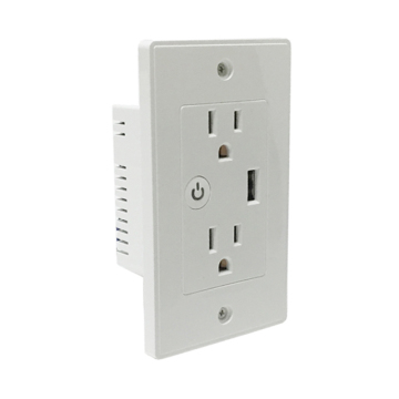 Tuya WiFi USA Wall Socket mit schnellem Lade -USB und Halter - arbeitet mit SmartLife zusammen
