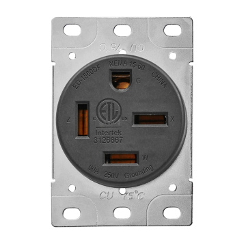 240V/250V 60 Amp NEMA 15-60R Power Flush Receptacle Outlet