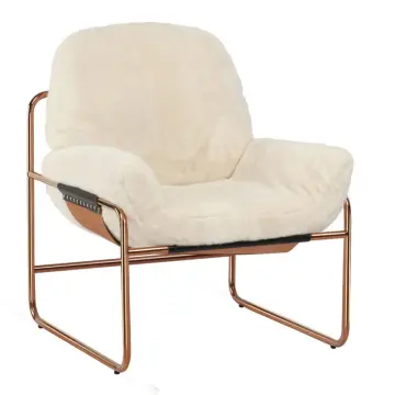 Saddle leather upholstered stainless steel lounge chair