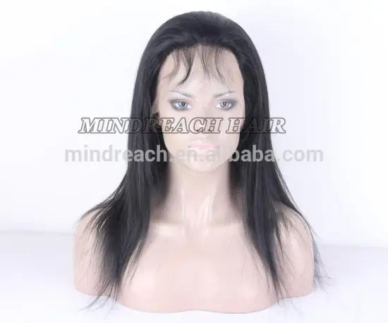 Top quality Brazilian hair full lace wig 14 inch straight human hair wig